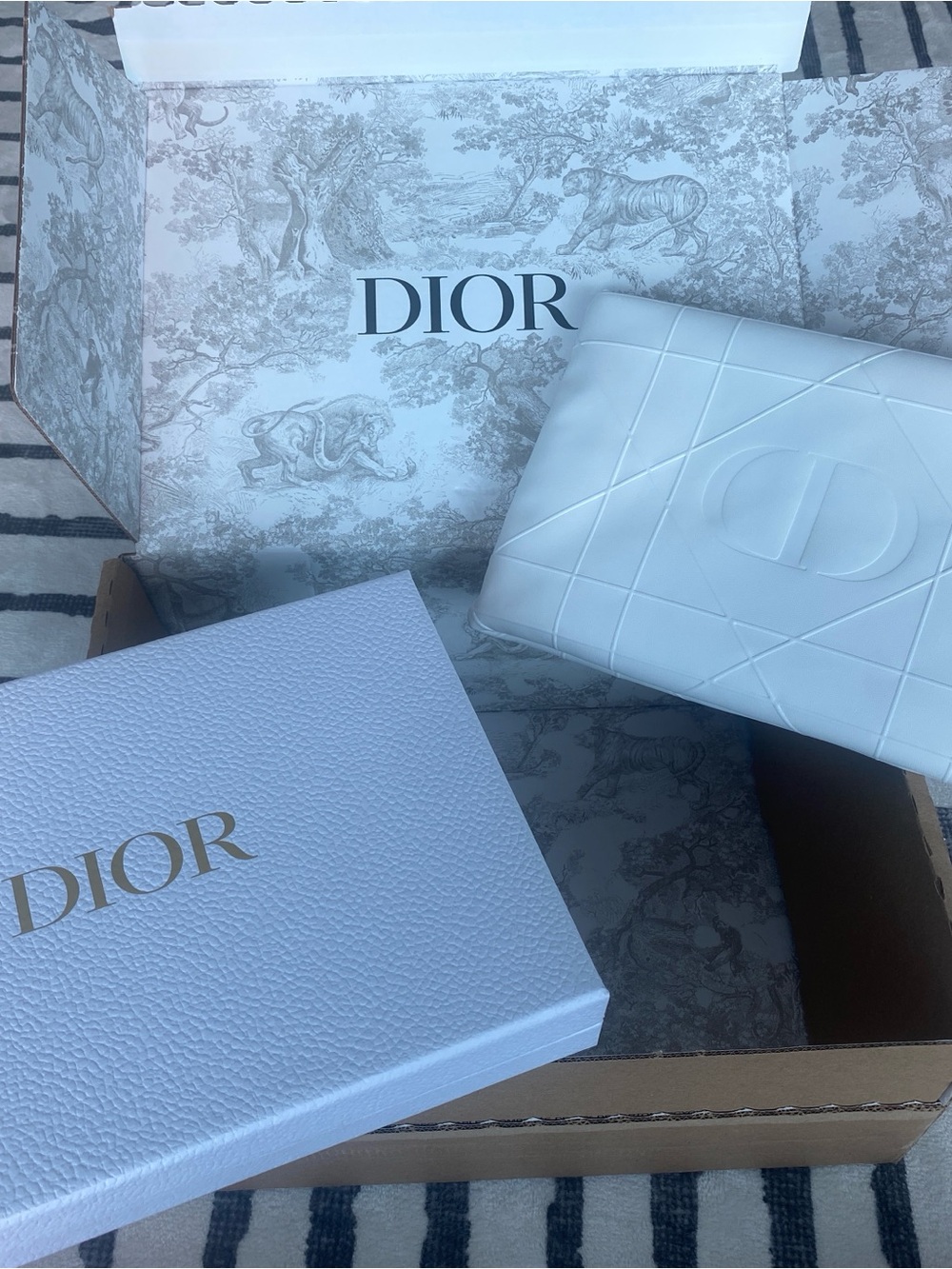 Dior White Cosmetic Bag